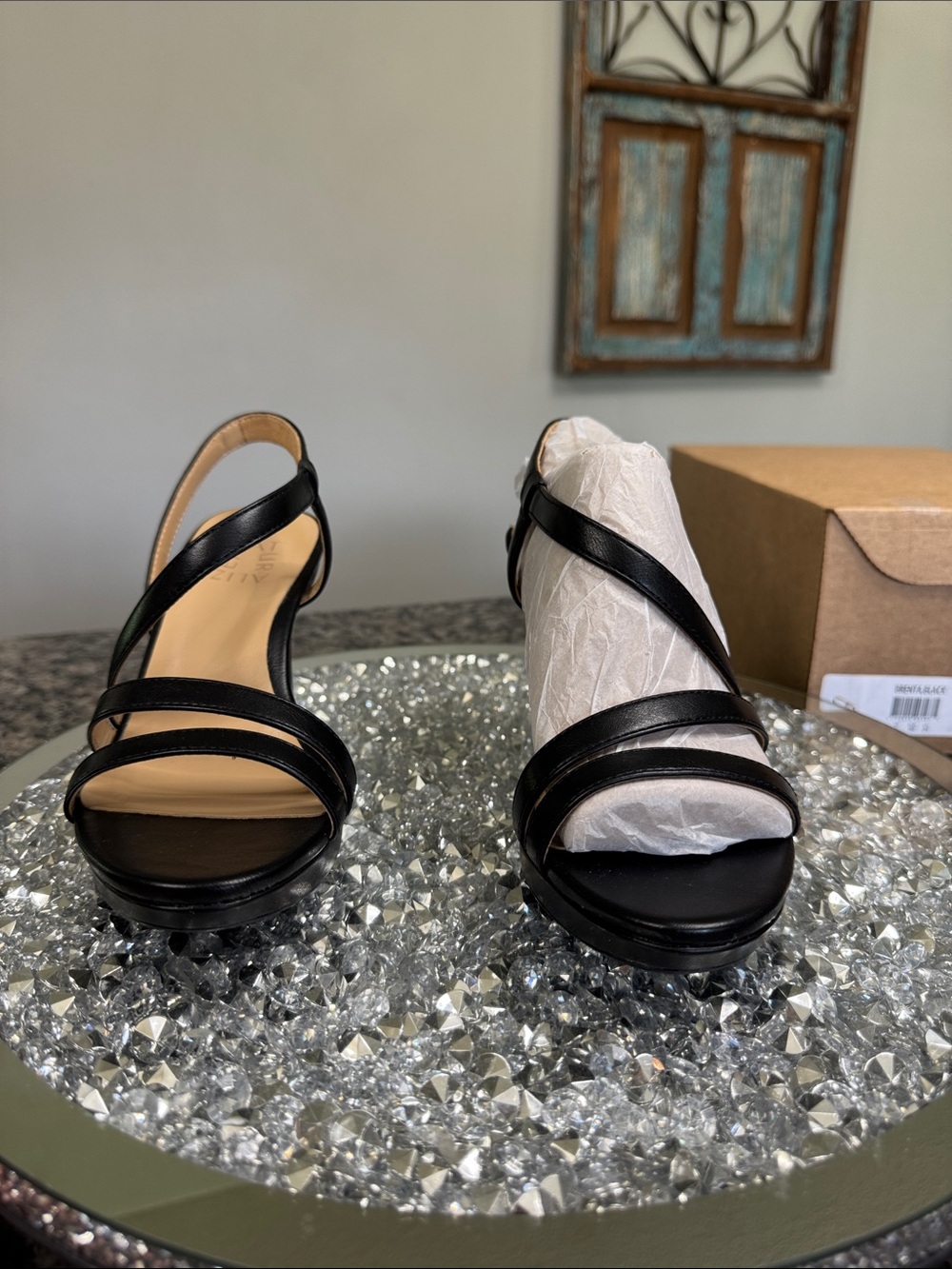 Naturalizer Brenta Black Strappy High Heel Sandals NEW 7.5 - Picture 5 of 16